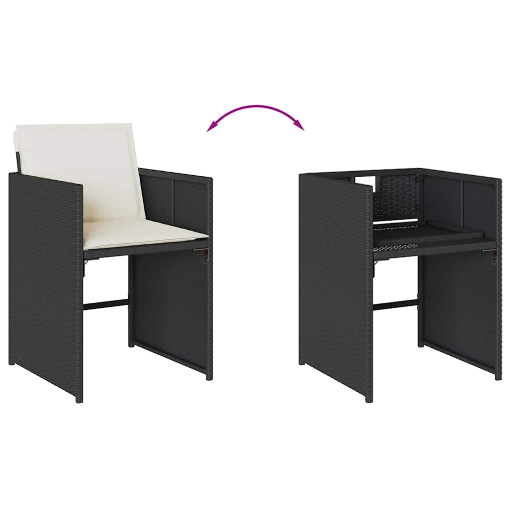 vidaXL Garden Dining Set | Black, Cream White | PE rattan | 12-seater