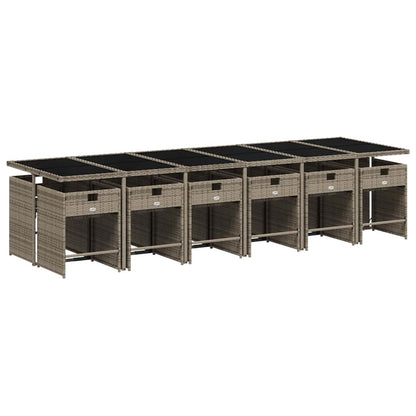 vidaXL Garden Dining Set | Grey | PE rattan | Large 12-seater | Foldable