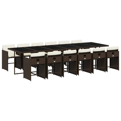 vidaXL Garden Dining Set | Brown, Cream White