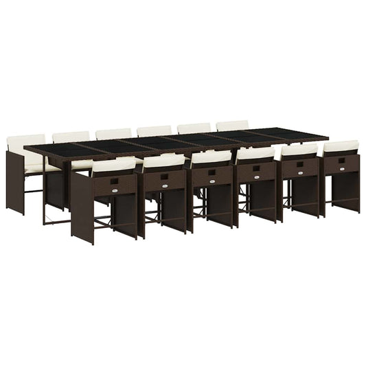 vidaXL Garden Dining Set | Brown, Cream White