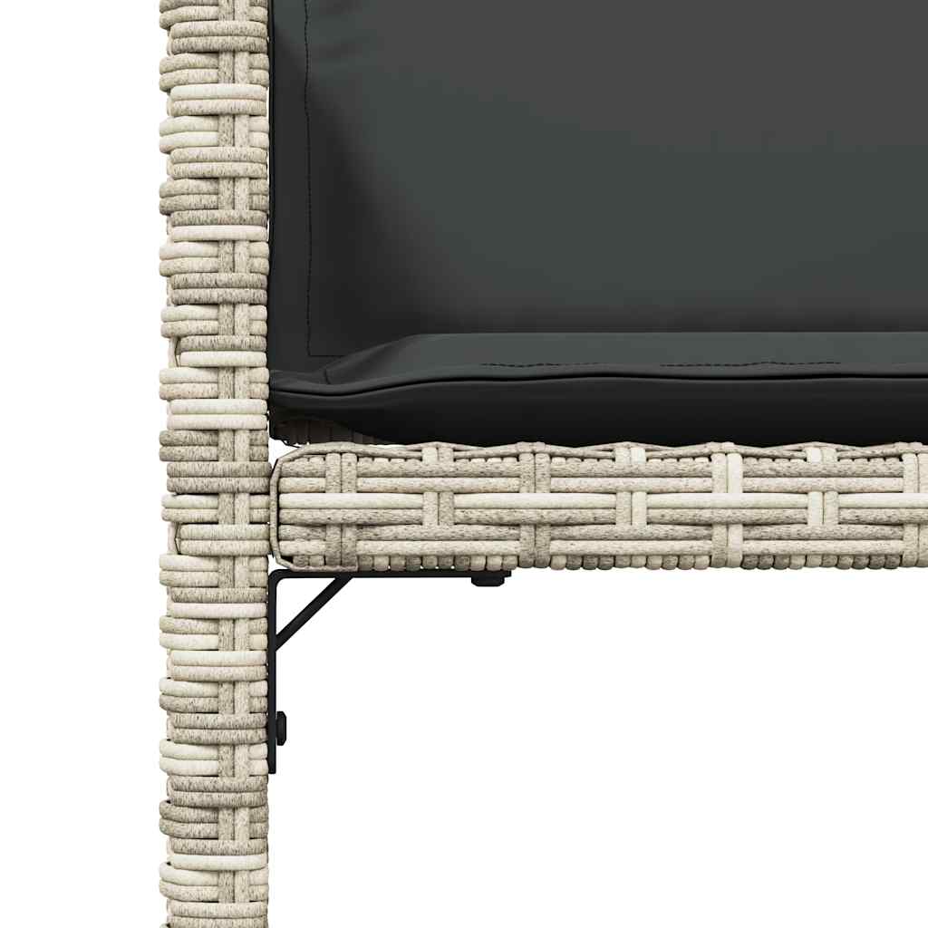 vidaXL 13 Piece Garden Dining Set with Cushions Light Grey Poly Rattan