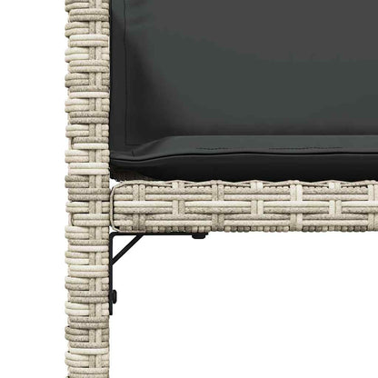 vidaXL 13 Piece Garden Dining Set with Cushions Light Grey Poly Rattan