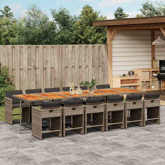 vidaXL Garden Dining Set | Grey, Brown, Dark Grey