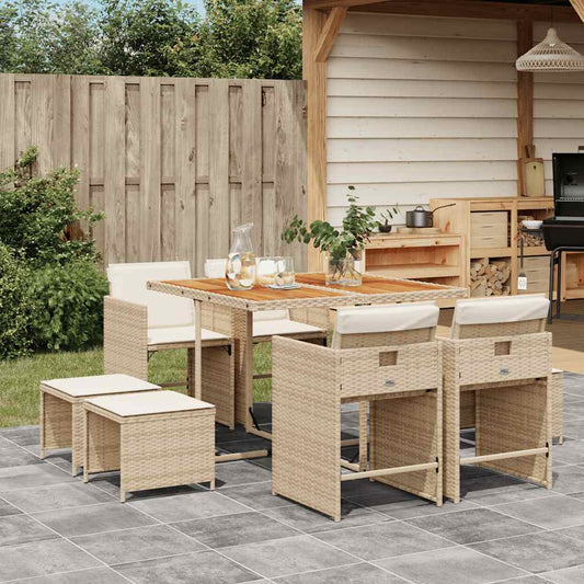 vidaXL Garden Dining Set | Beige, Brown, Cream