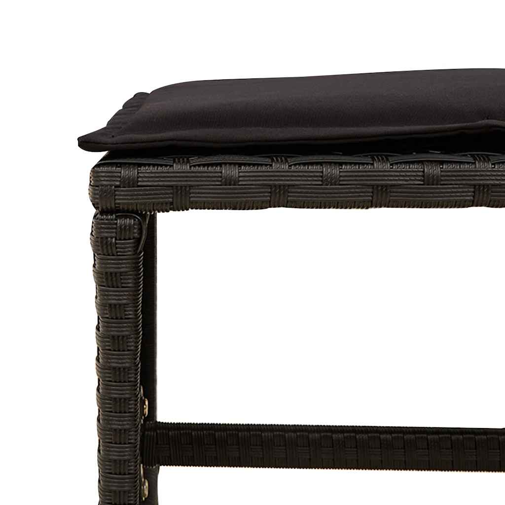 vidaXL 11 Piece Garden Dining Set with Cushions Black Poly Rattan