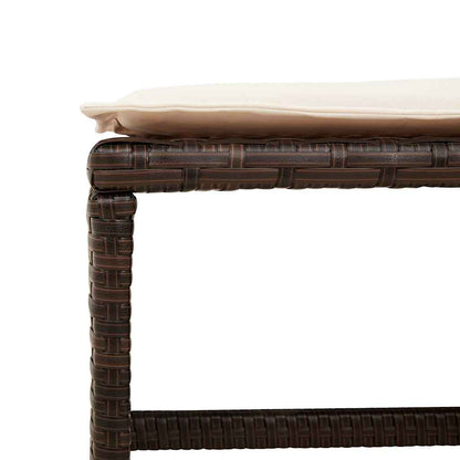 vidaXL 11 Piece Garden Dining Set with Cushions Brown Poly Rattan