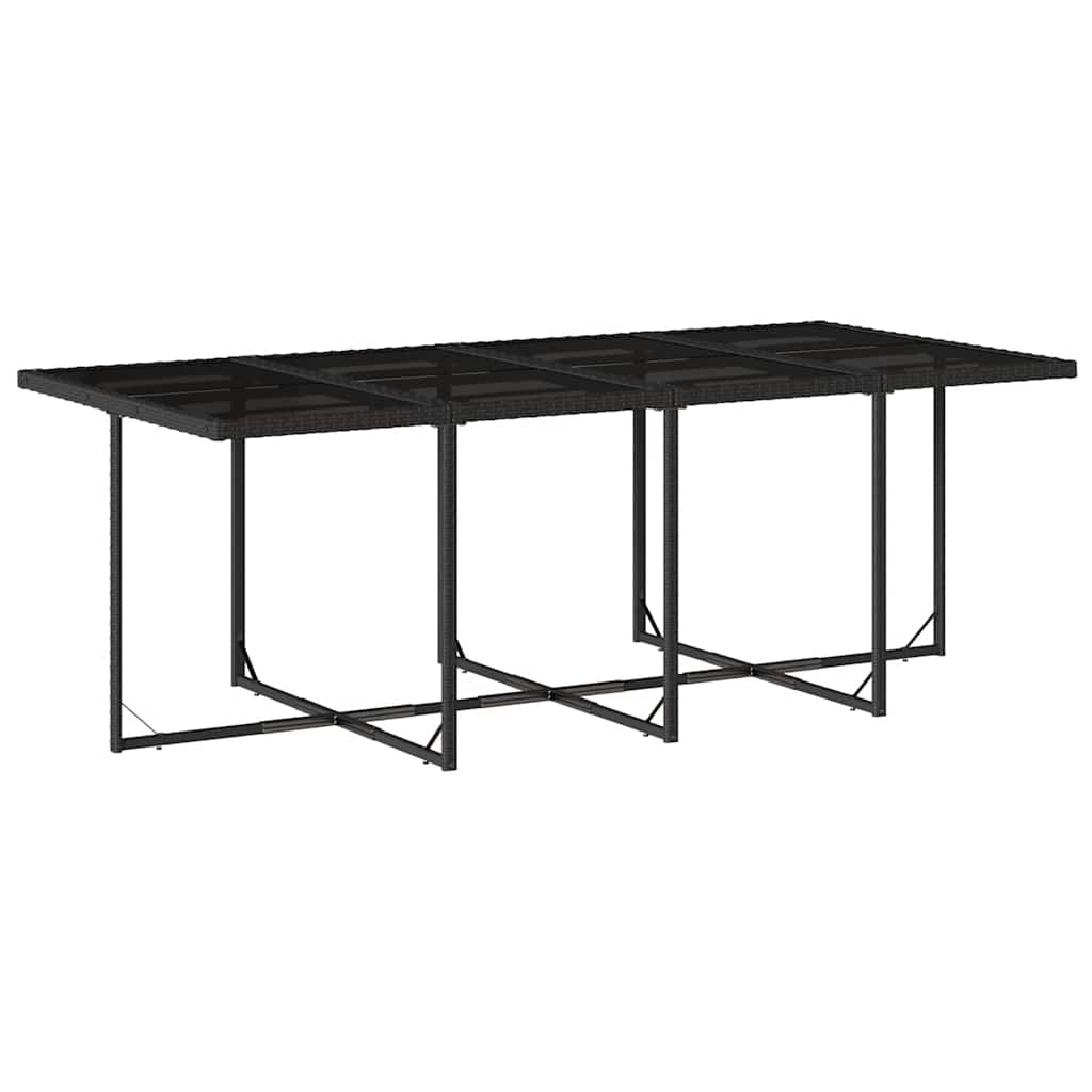 vidaXL 13 Piece Garden Dining Set with Cushions Black Poly Rattan