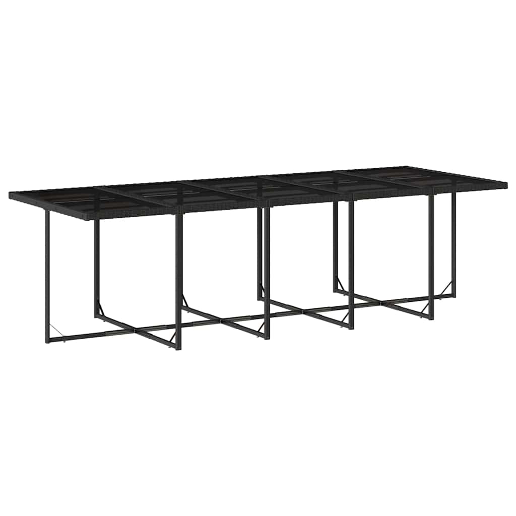 vidaXL Garden Dining Set | Black | PE Rattan | Large | Foldable