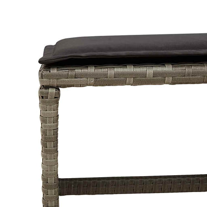 vidaXL 15 Piece Garden Dining Set with Cushions Grey Poly Rattan