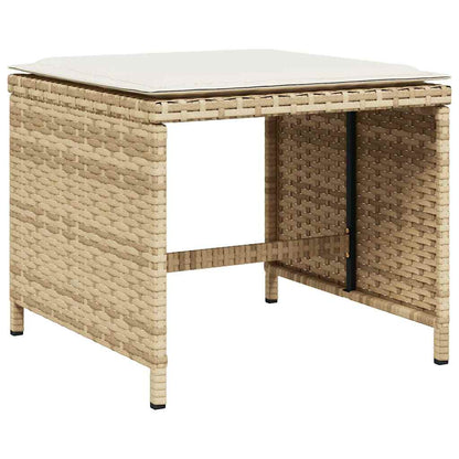 vidaXL Garden Dining Set | Beige with Cream White Cushions