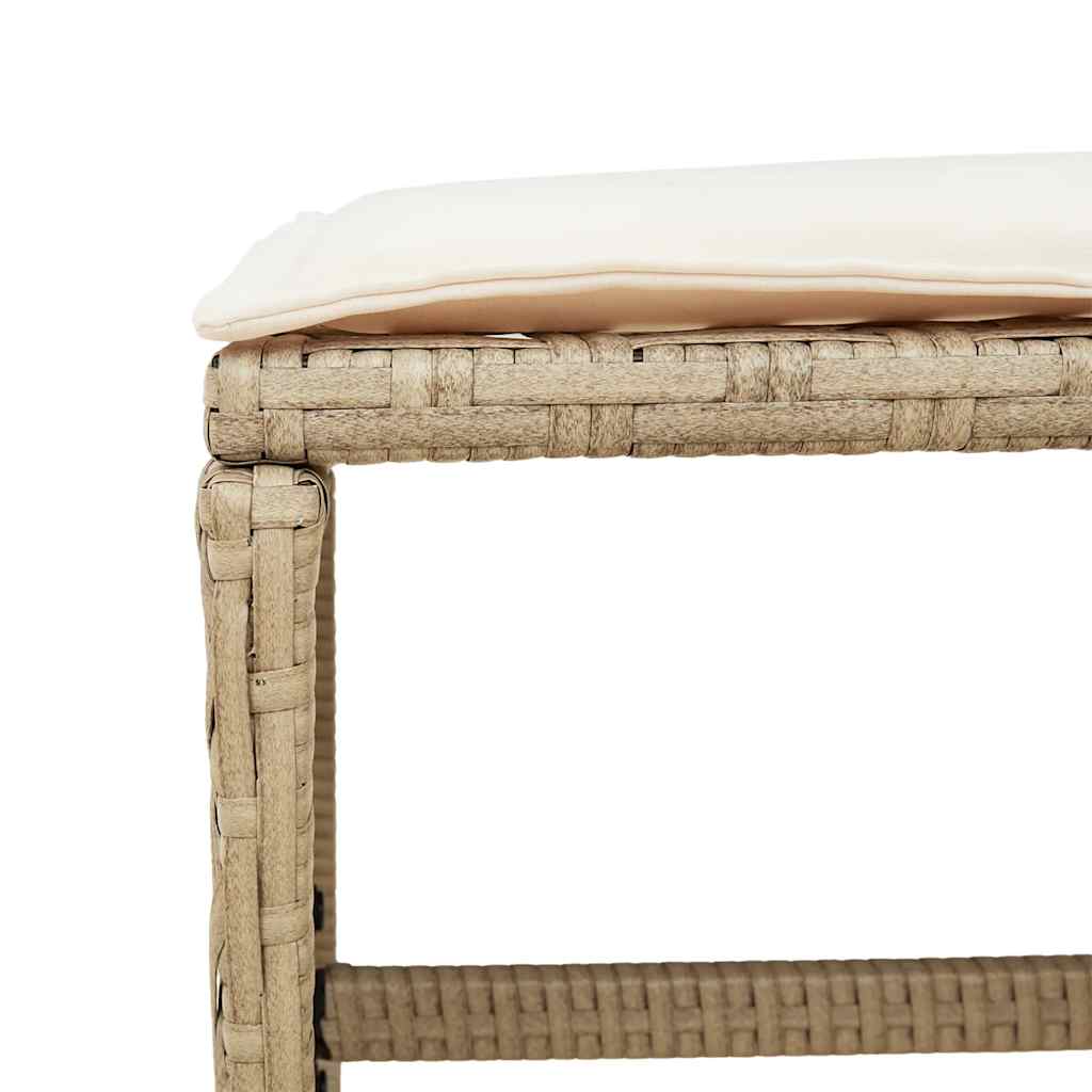 vidaXL Garden Dining Set | Beige with Cream White Cushions