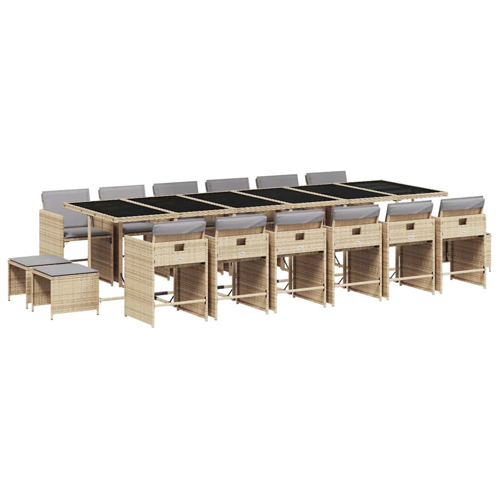 vidaXL Garden Dining Set | Mix beige, light grey, black