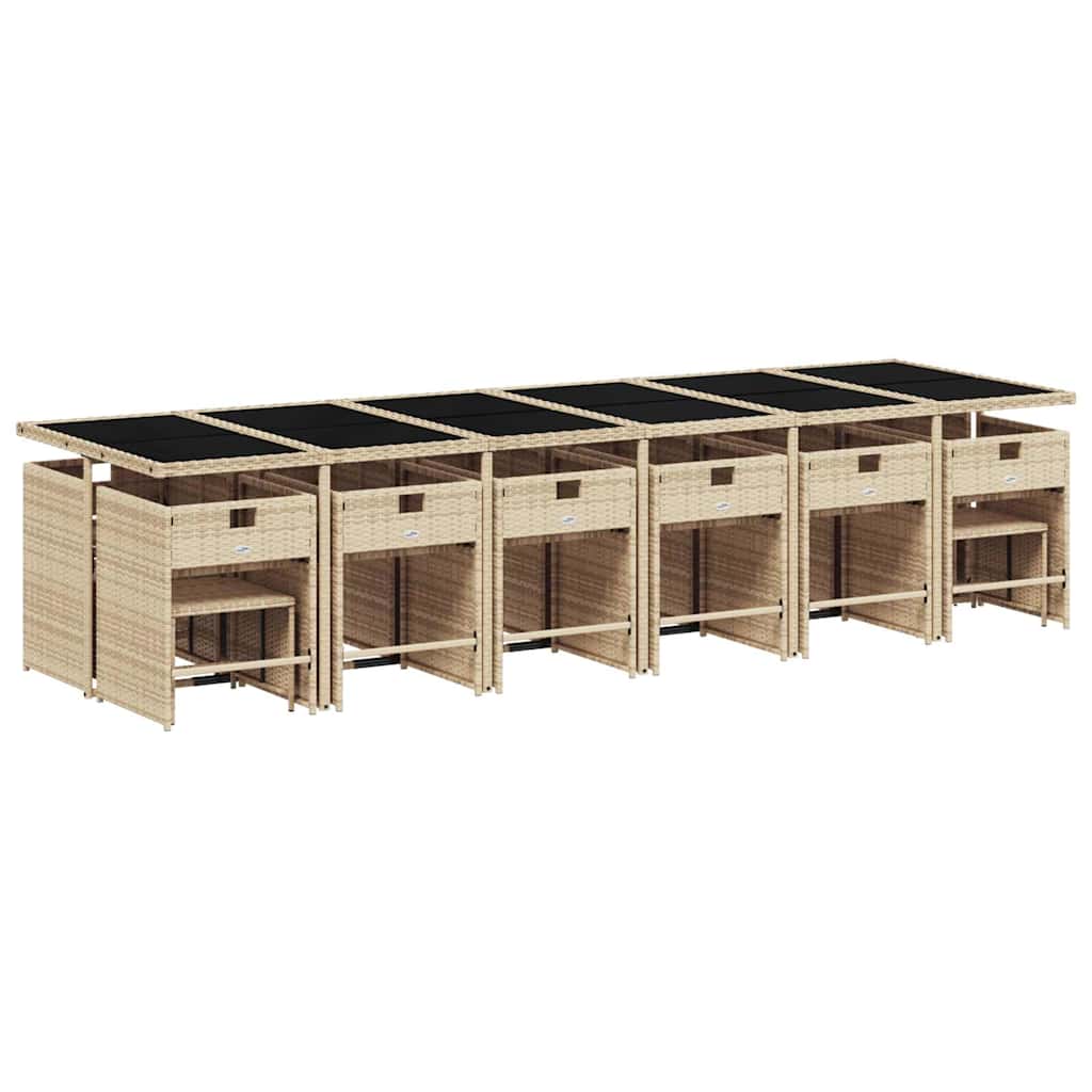 vidaXL Garden Dining Set | Mix beige, light grey, black