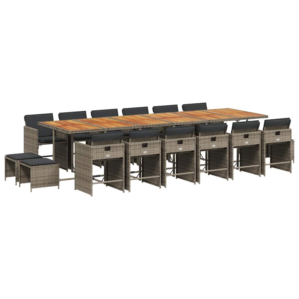 vidaXL Garden Dining Set | Grey, Brown, Dark Grey