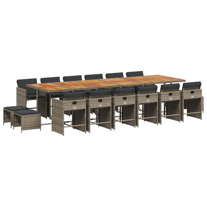 vidaXL Garden Dining Set | Grey, Brown, Dark Grey