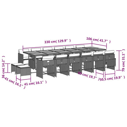 vidaXL Garden Dining Set | Grey, Brown, Dark Grey