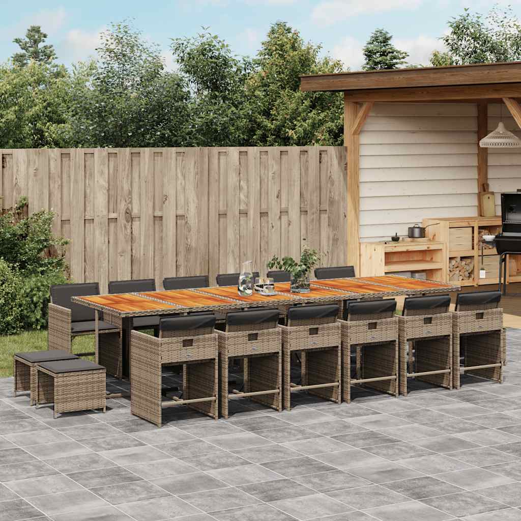 vidaXL Garden Dining Set | Grey, Brown, Dark Grey