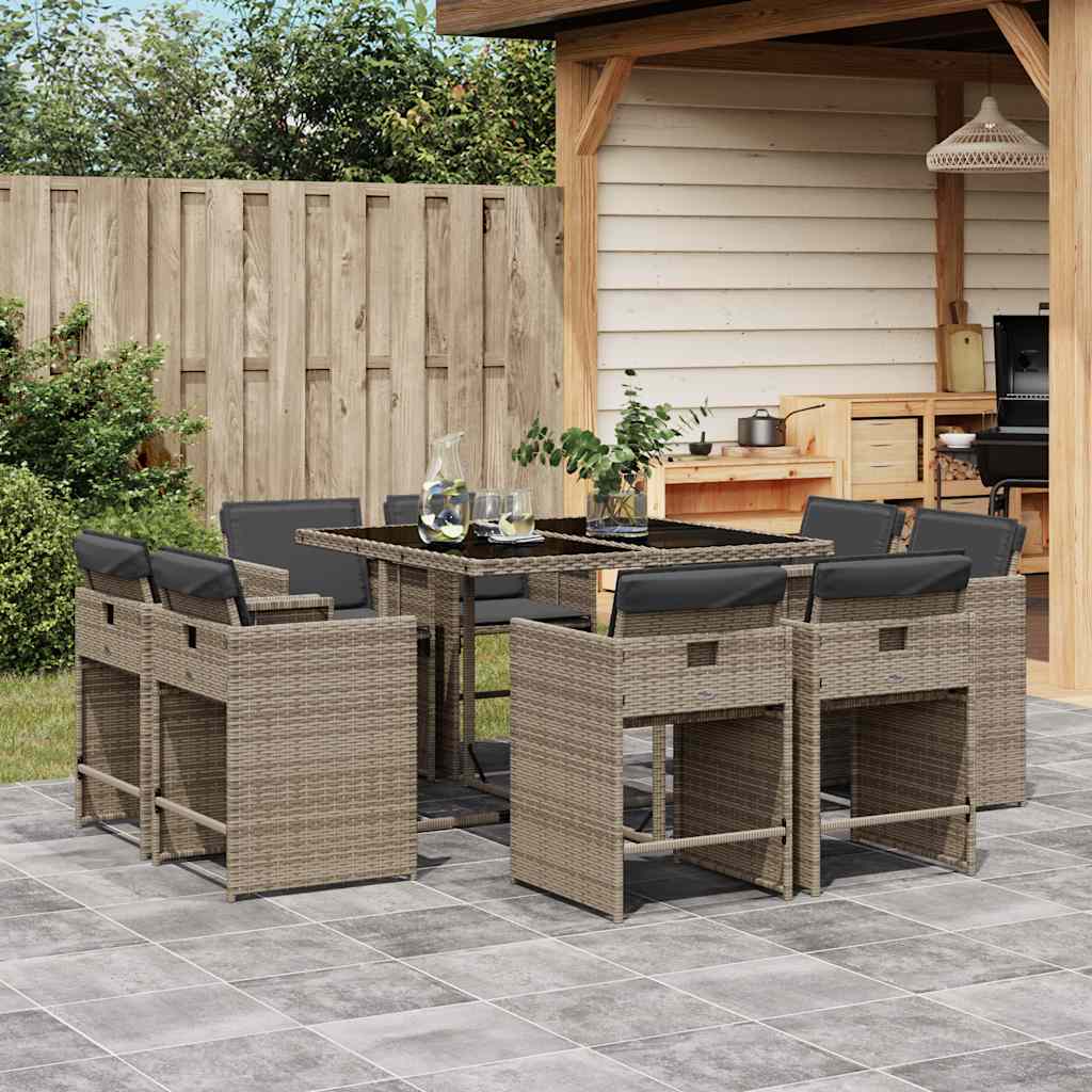vidaXL Garden Dining Set | Grey, Dark Grey