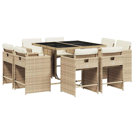 vidaXL Garden Dining Set | Beige, Black, Cream White