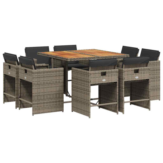 vidaXL Garden Dining Set | Grey, Brown, Dark Grey