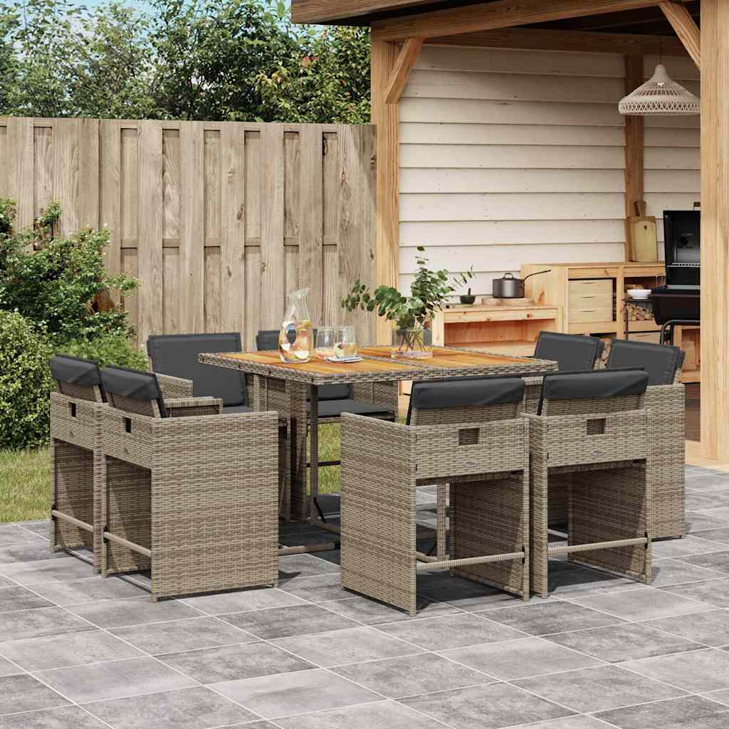 vidaXL Garden Dining Set | Grey, Brown, Dark Grey