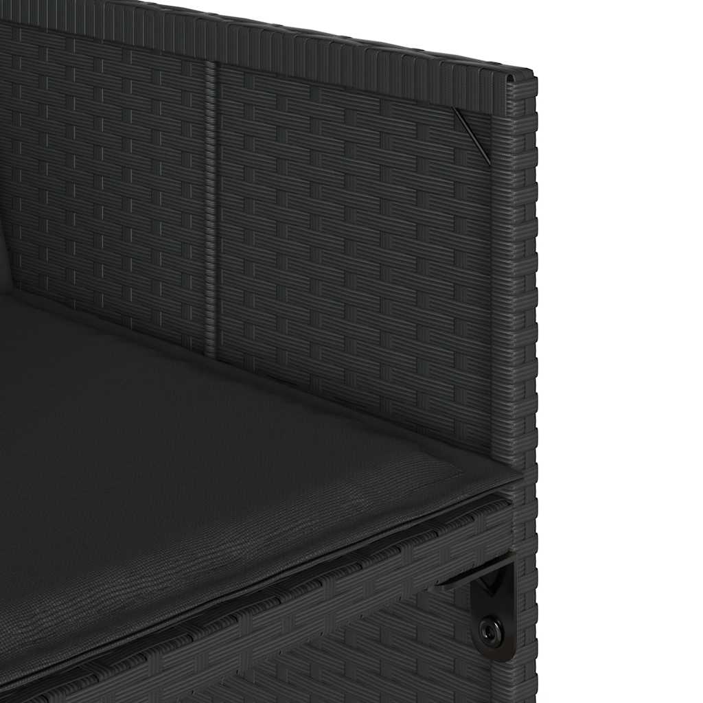 vidaXL Garden Dining Set | Black | PE rattan | Large | Foldable