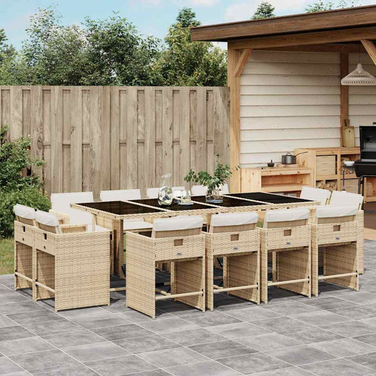 vidaXL Garden Dining Set | Beige, Cream White, Black