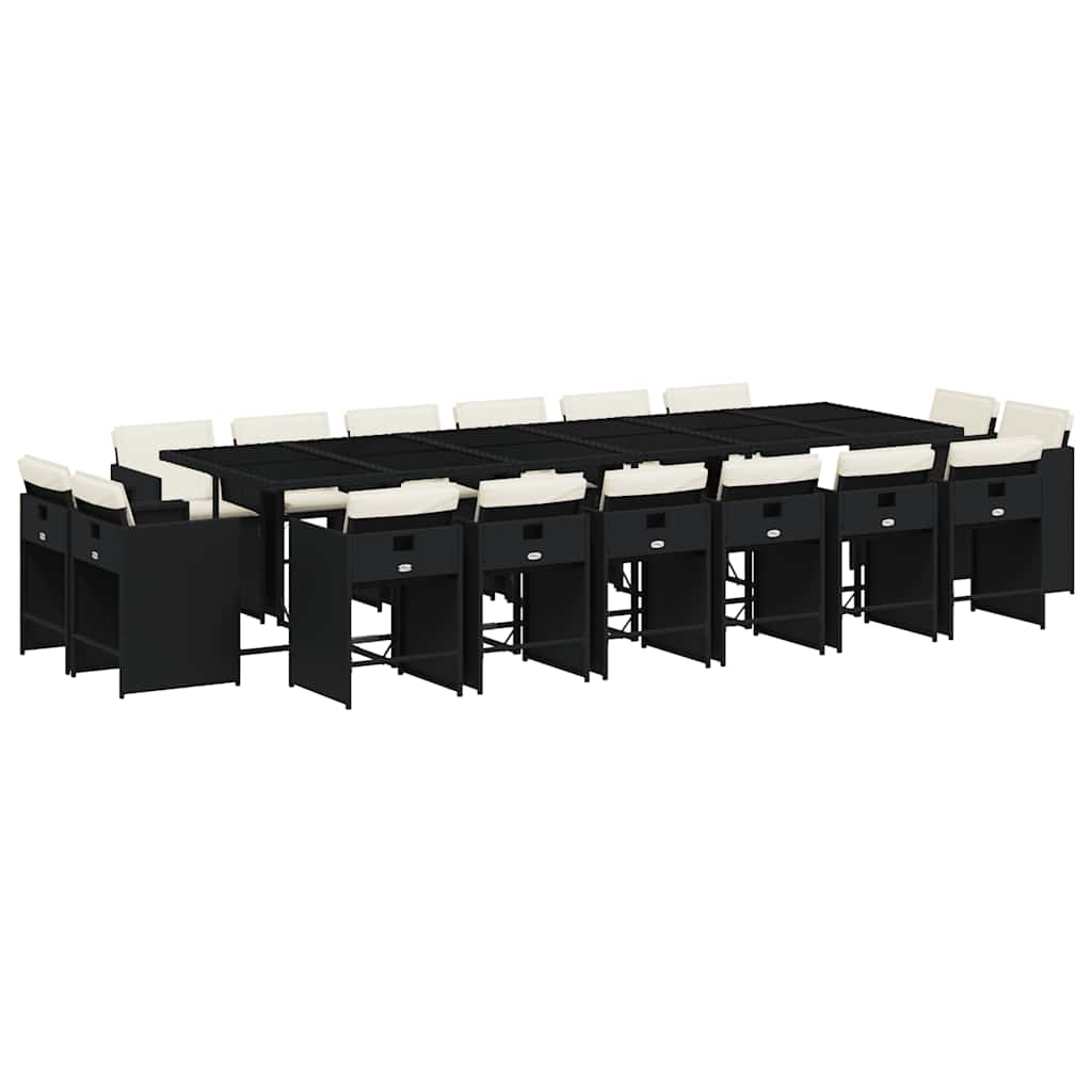 vidaXL Garden Dining Set | Black and Cream White
