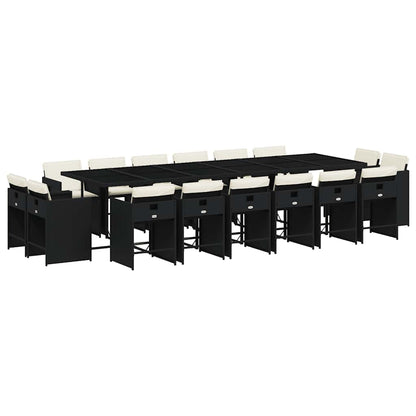 vidaXL Garden Dining Set | Black and Cream White
