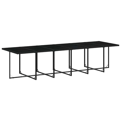 vidaXL Garden Dining Set | Black | PE rattan | Large | Foldable