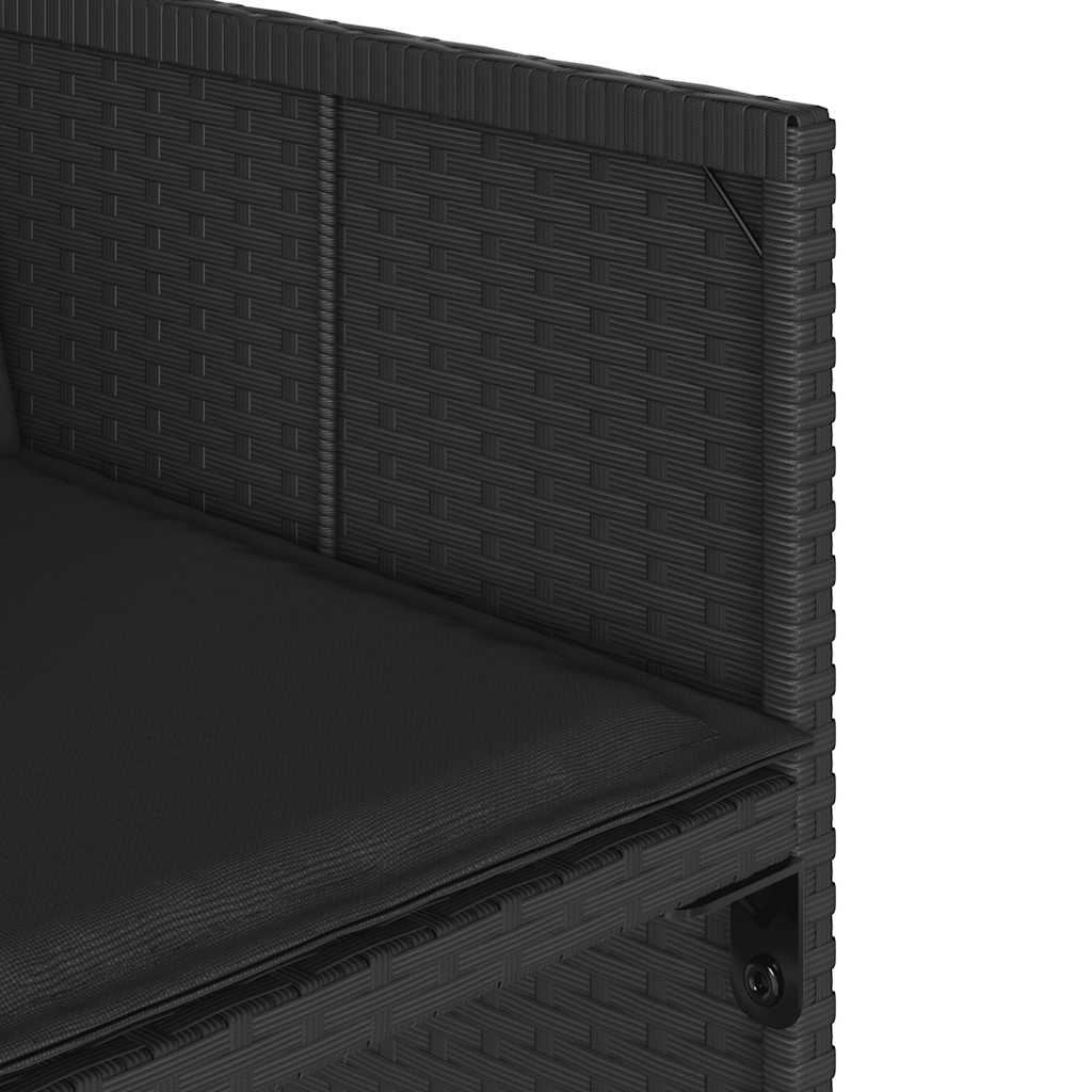 vidaXL Garden Dining Set | Black | PE rattan | Large | Foldable
