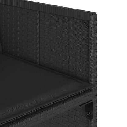 vidaXL Garden Dining Set | Black | PE rattan | Large | Foldable