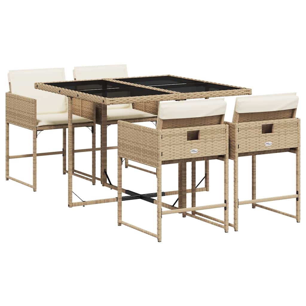 vidaXL Garden Dining Set | Beige, Black, Cream White