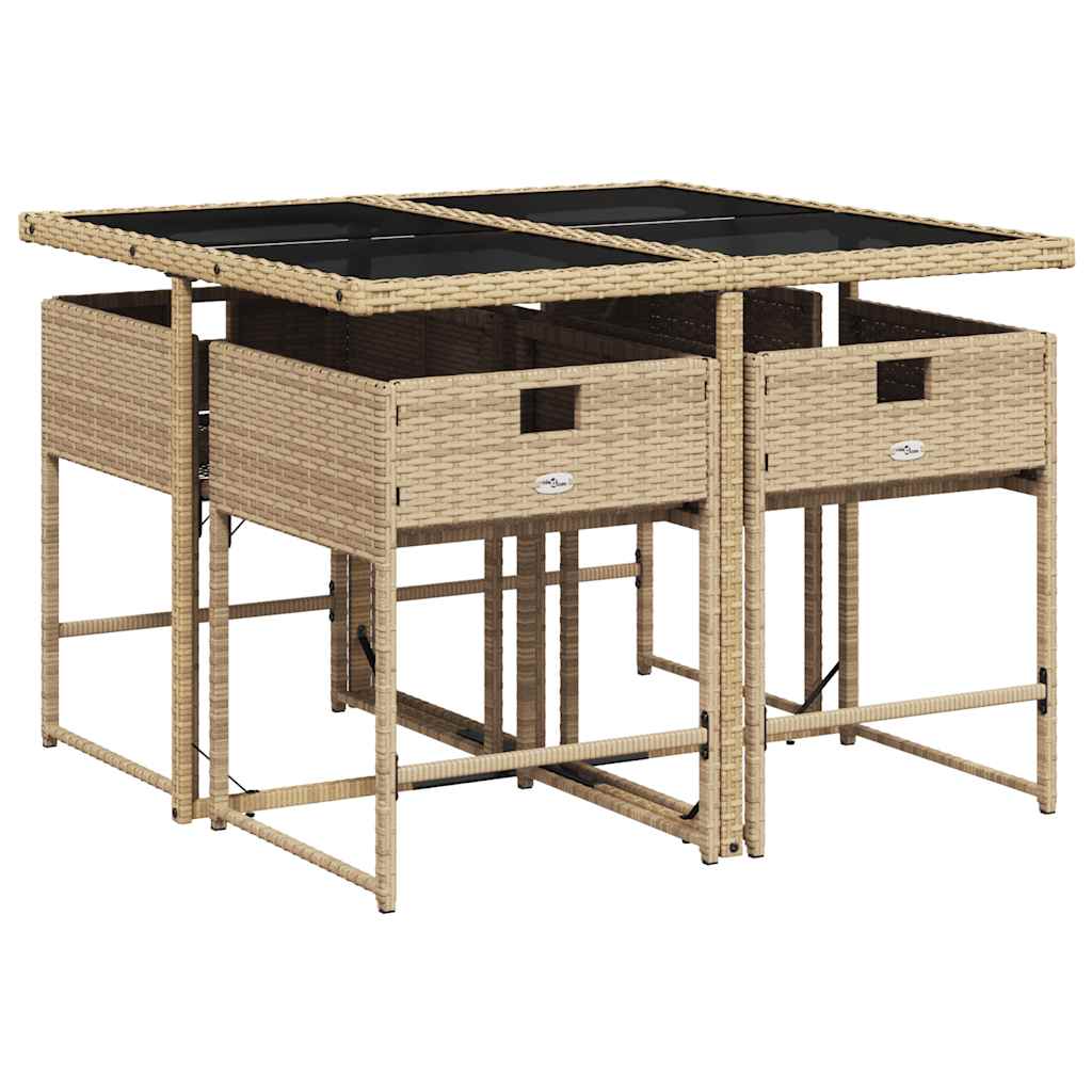 vidaXL Garden Dining Set | Beige, Black, Cream White