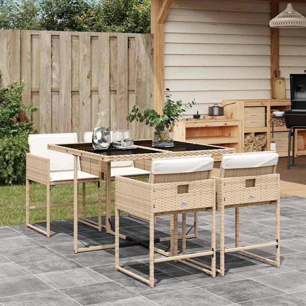 vidaXL Garden Dining Set | Beige, Black, Cream White