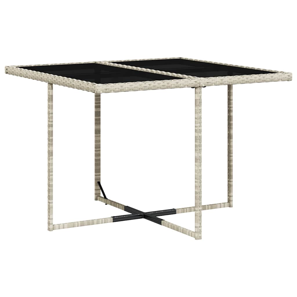 vidaXL 5 Piece Garden Dining Set with Cushions Light Grey Poly Rattan