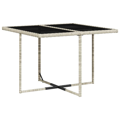 vidaXL 5 Piece Garden Dining Set with Cushions Light Grey Poly Rattan