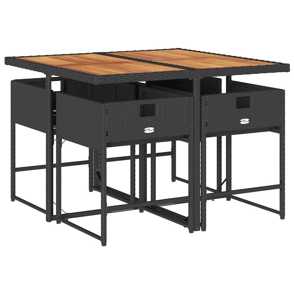 vidaXL Garden Dining Set | Black and cream