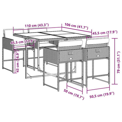 vidaXL Garden Dining Set | Black and cream