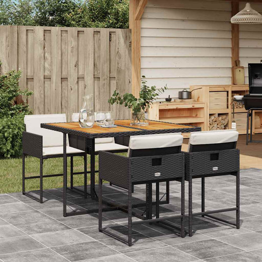vidaXL Garden Dining Set | Black and cream