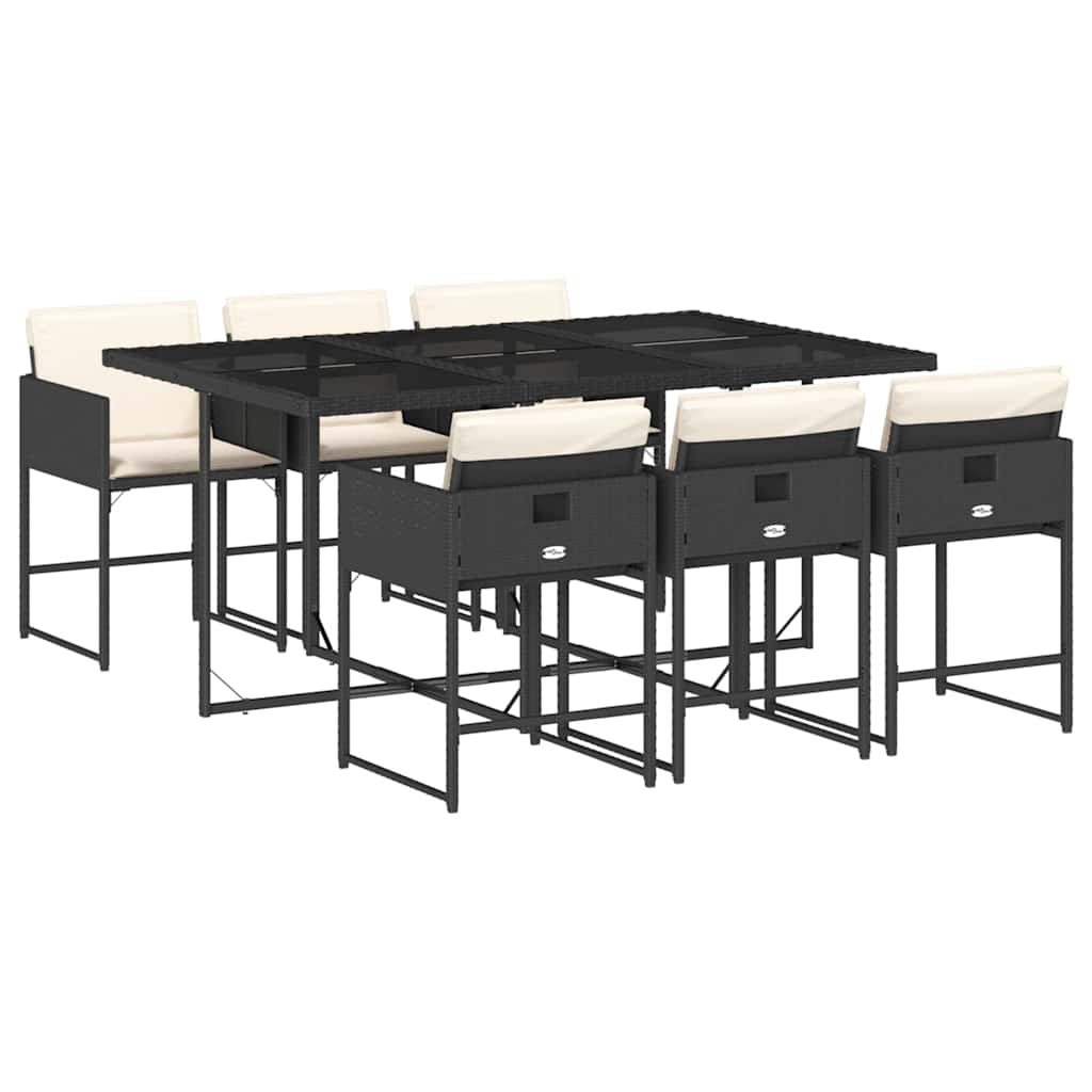 vidaXL Garden Dining Set | Black, Cream White