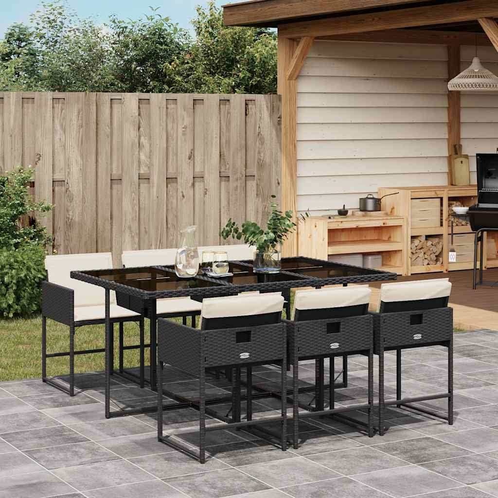 vidaXL Garden Dining Set | Black, Cream White
