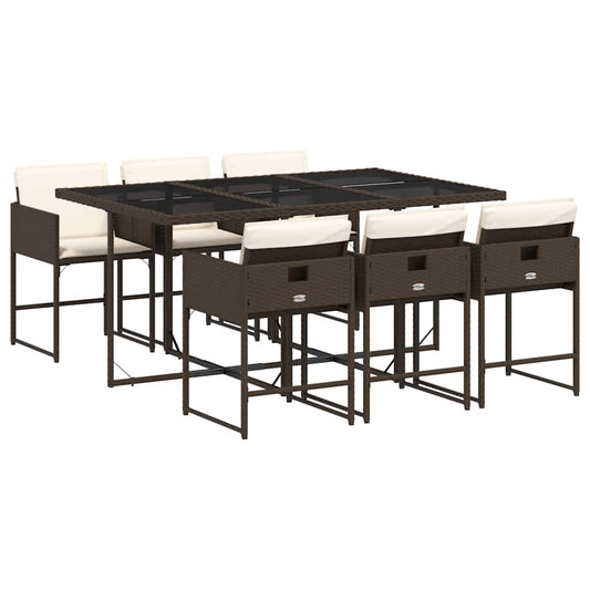vidaXL Garden Dining Set | Brown, Cream White