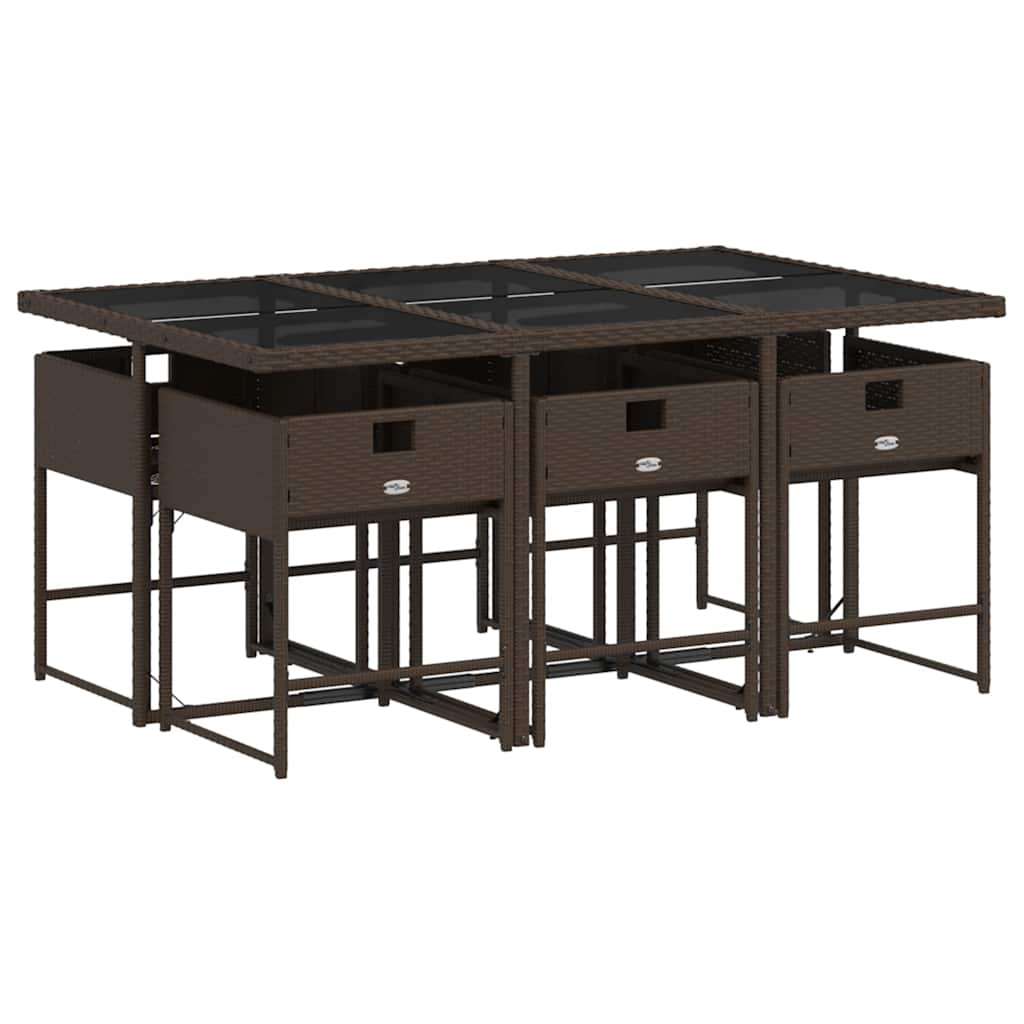 vidaXL Garden Dining Set | Brown, Cream White