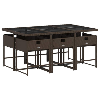 vidaXL Garden Dining Set | Brown, Cream White