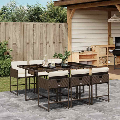 vidaXL Garden Dining Set | Brown, Cream White