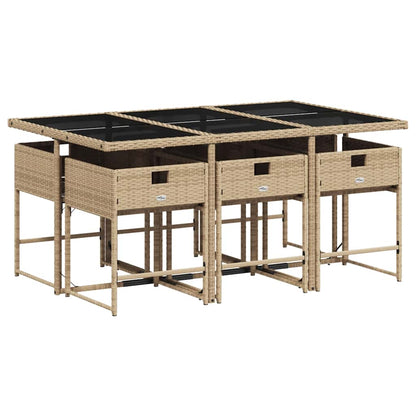 vidaXL Garden Dining Set | Beige, Cream white, Black