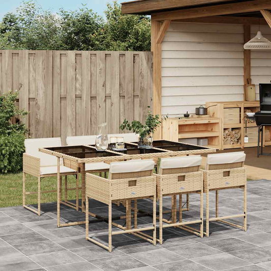 vidaXL Garden Dining Set | Beige, Cream white, Black