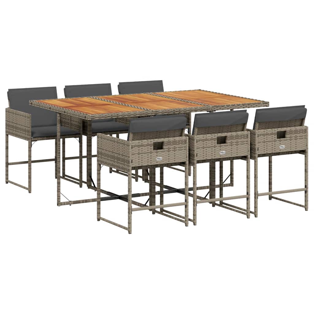vidaXL Garden Dining Set | Grey, Brown, Dark Grey