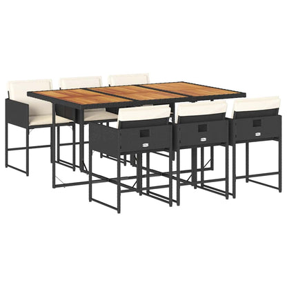 vidaXL Garden Dining Set | Black, Brown, Cream White
